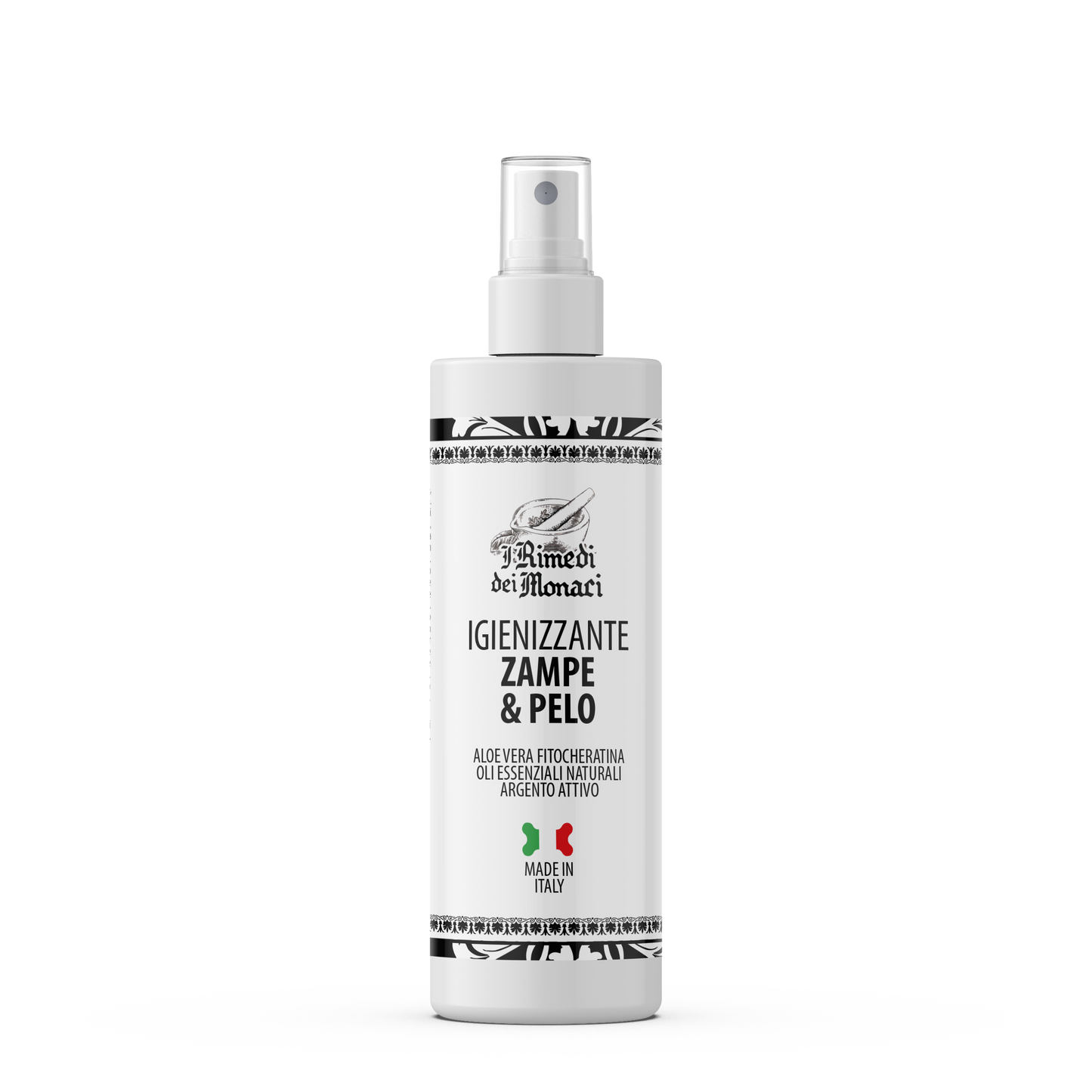 Igienizzante Zampe & Pelo 250 ml • Formulazione con Oli Essenziali Naturali • Azione Protettiva e Igienizzante • Soluzione Naturale e Profumata