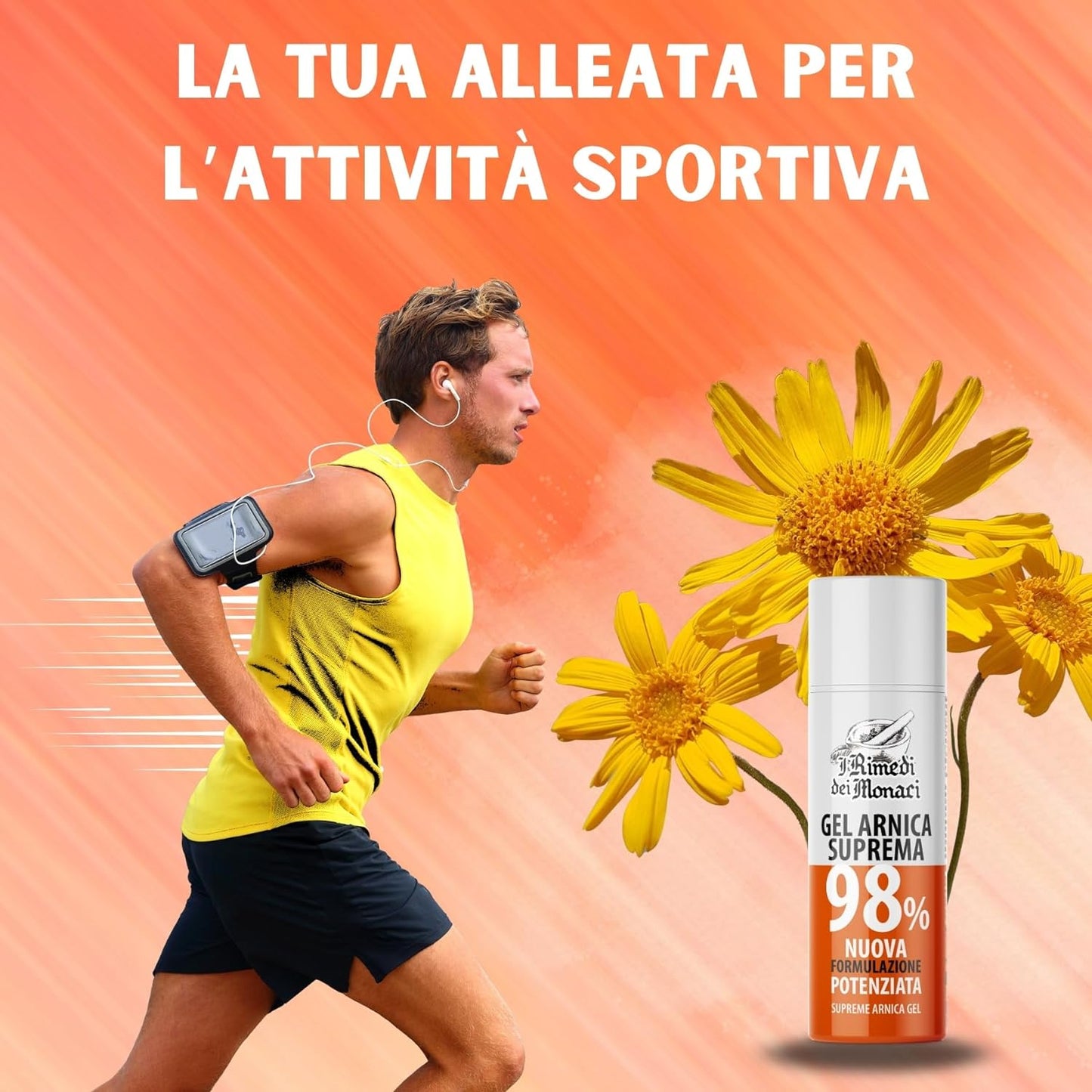 Arnica Suprema Gel 98% 100 ml • Lenire i dolori • Curare Infiammazioni, Stiramenti e Contusioni • Ideale per Sportivi • x3